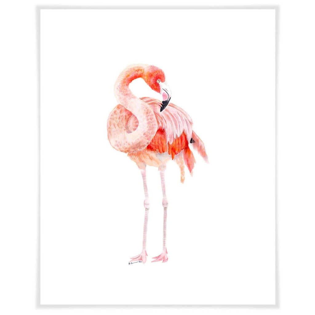 Flamingo Portrait Paper Art Print - Little Loves Art - The Well Appointed House