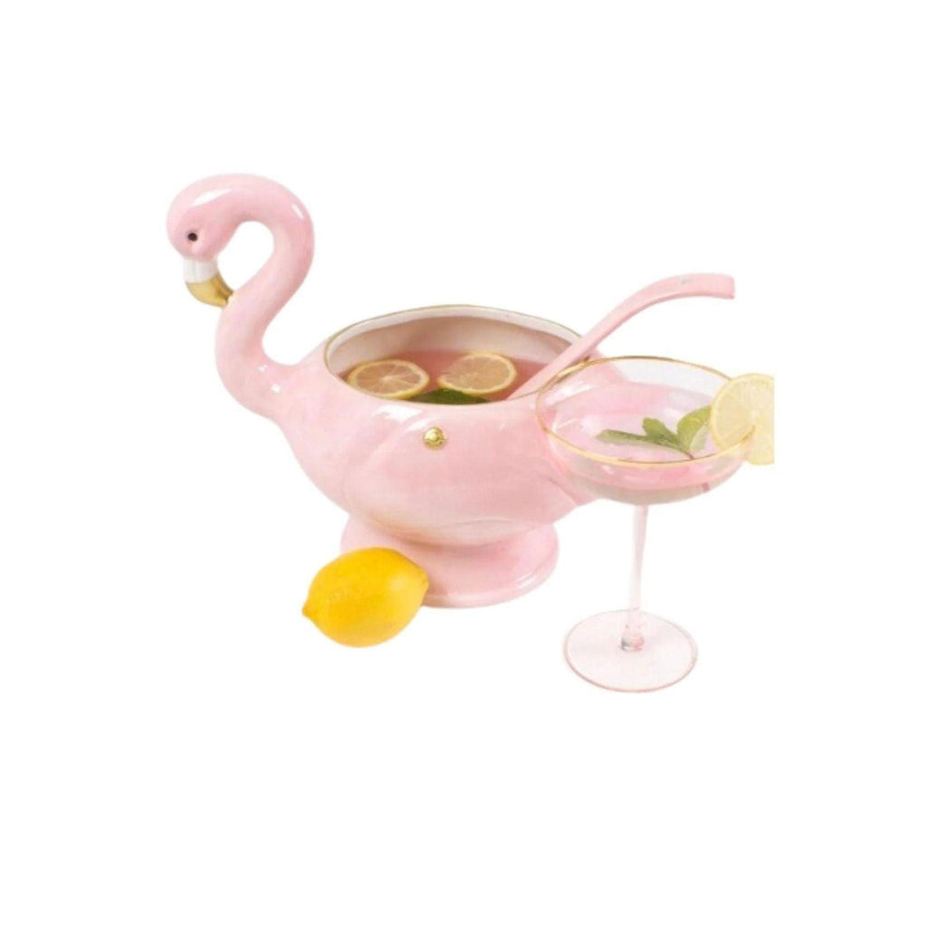 Flamingo Punch Bowl and Ladle Set - Bar Tools & Accessories - The Well Appointed House