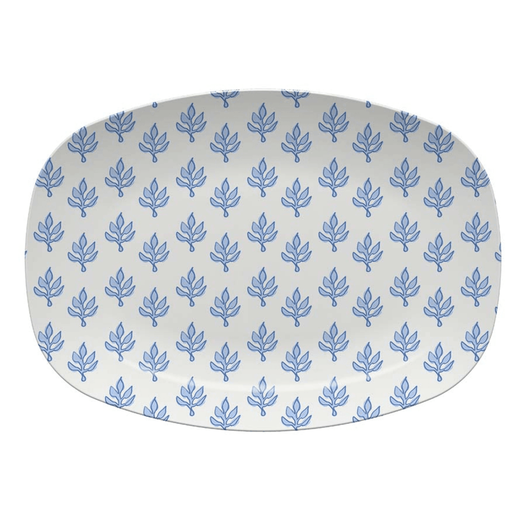 Flora French Blue Platter - Trays & Serveware - The Well Appointed House