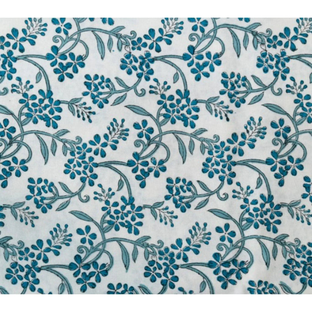 Floral Block Print Hand Towels in Blue and White - Hand Towels - The Well Appointed House
