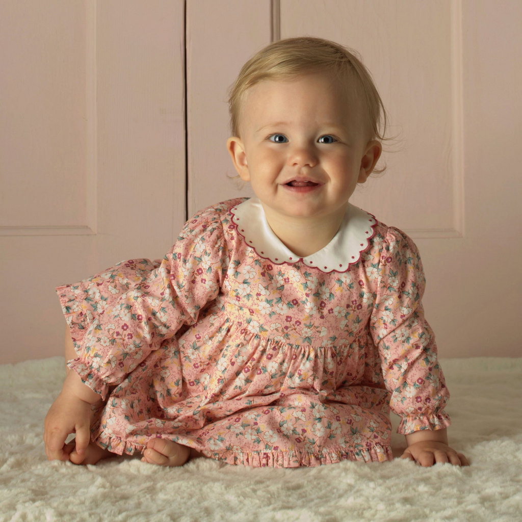 Floral Scalloped Collar Dress & Bloomers - The Well Appointed House