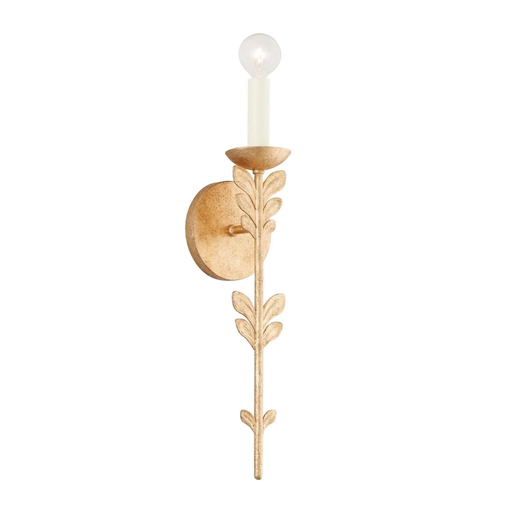 Florian Botanical Wall Sconce in Vintage Gold Leaf - Sconces - The Well Appointed House