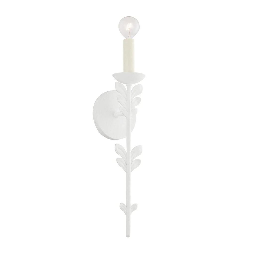 Florian Botanical Wall Sconce in White Gesso - Sconces - The Well Appointed House