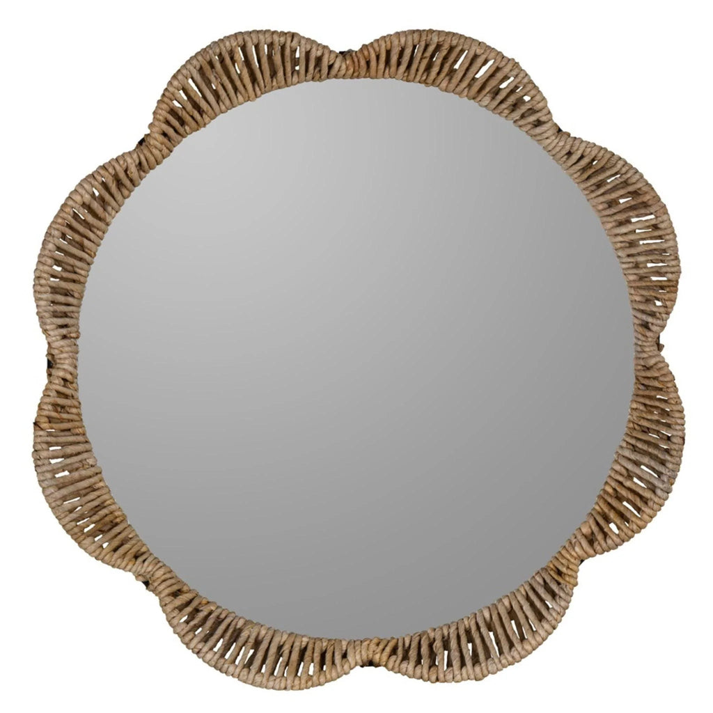 Flower Shaped Banana Leaf Wall Mirror - Wall Mirrors - The Well Appointed House