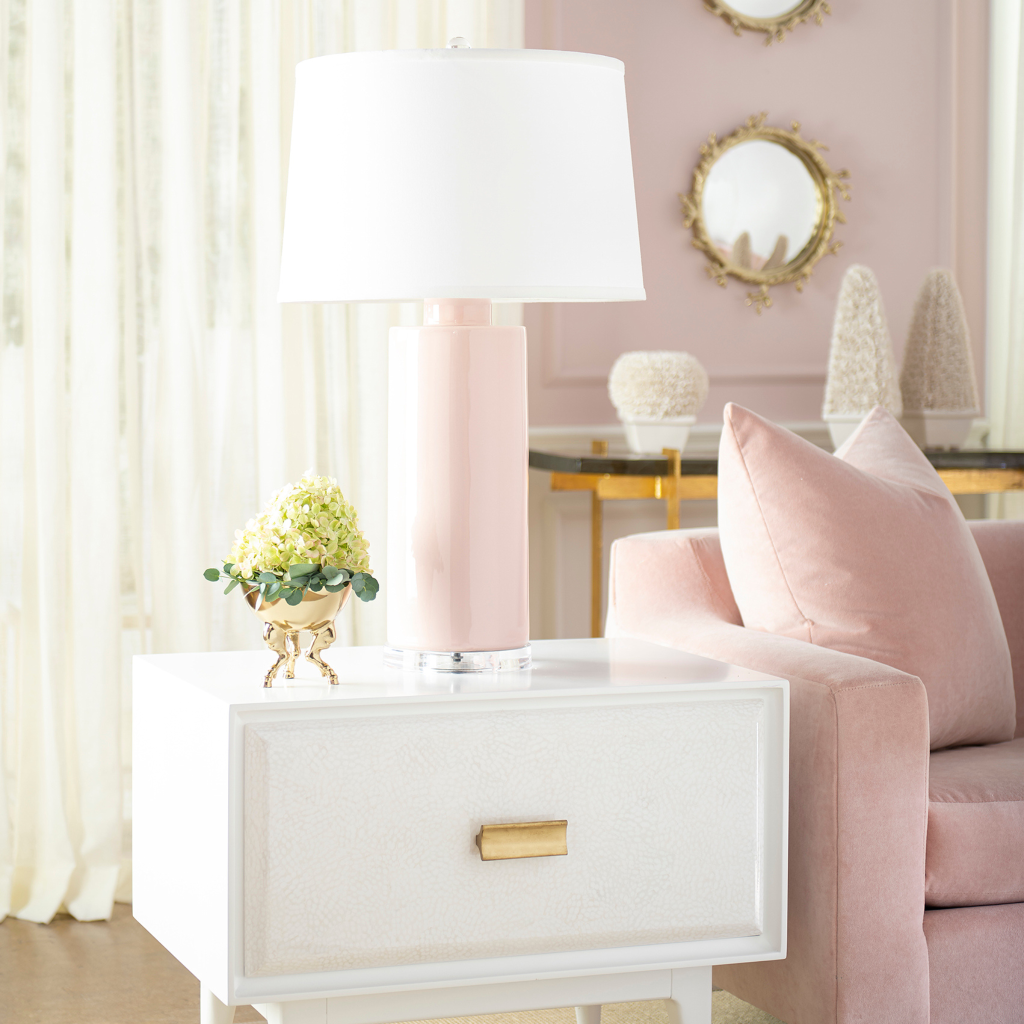 Pink table lamps best sale living room