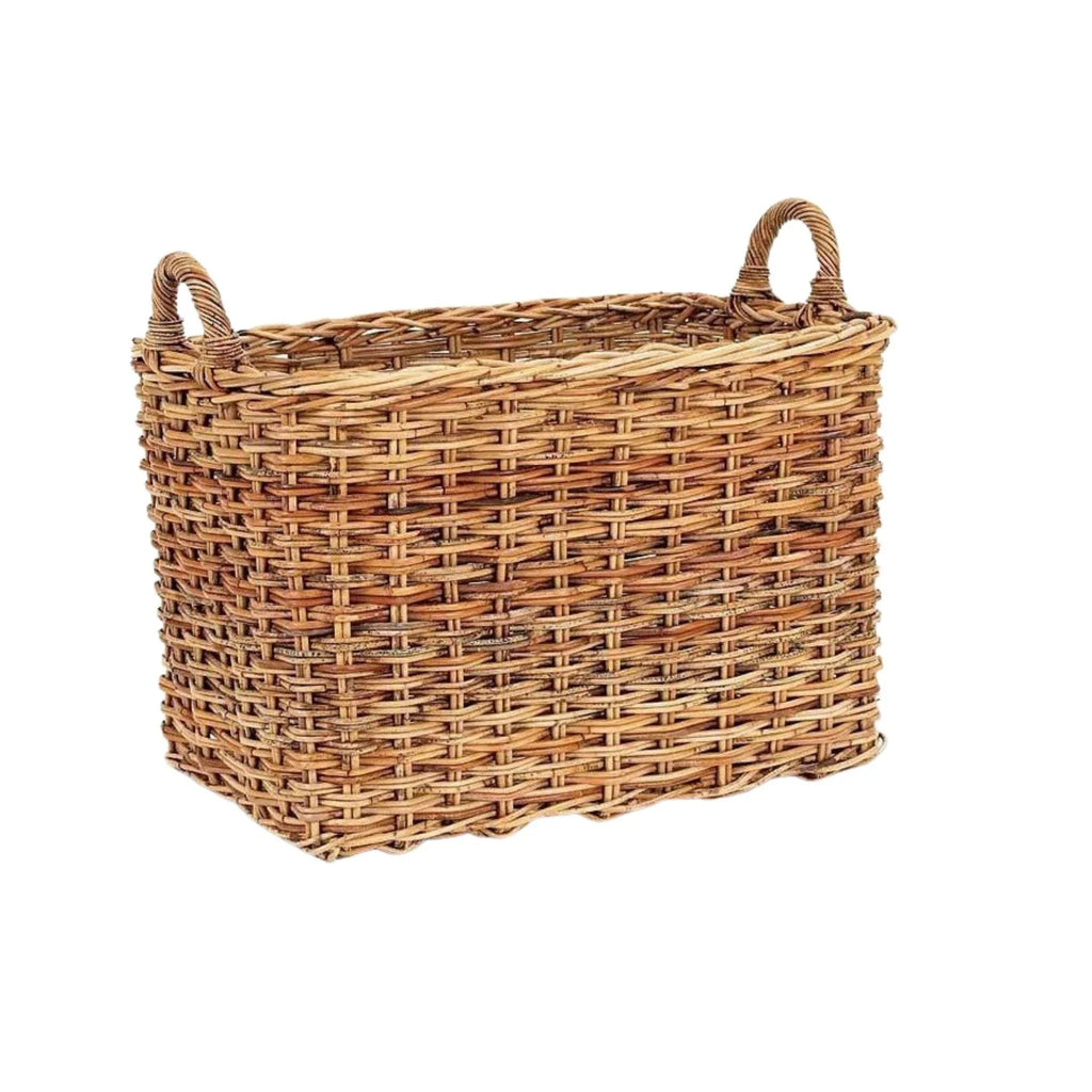 French Country Rattan Mud Room Storage Basket - Baskets & Bins - The Well Appointed House