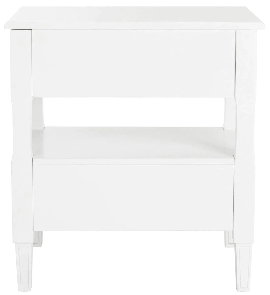 French Country White Two Drawer Night Stand - Nightstands & Chests - The Well Appointed House