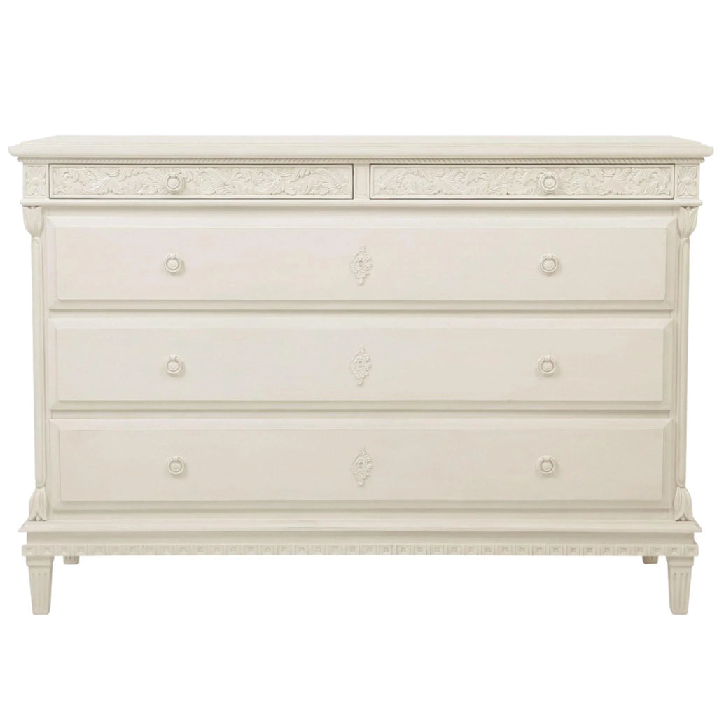 French Inspired Chest with Hand Carved Floral Detailing - Nightstands & Chests - The Well Appointed House