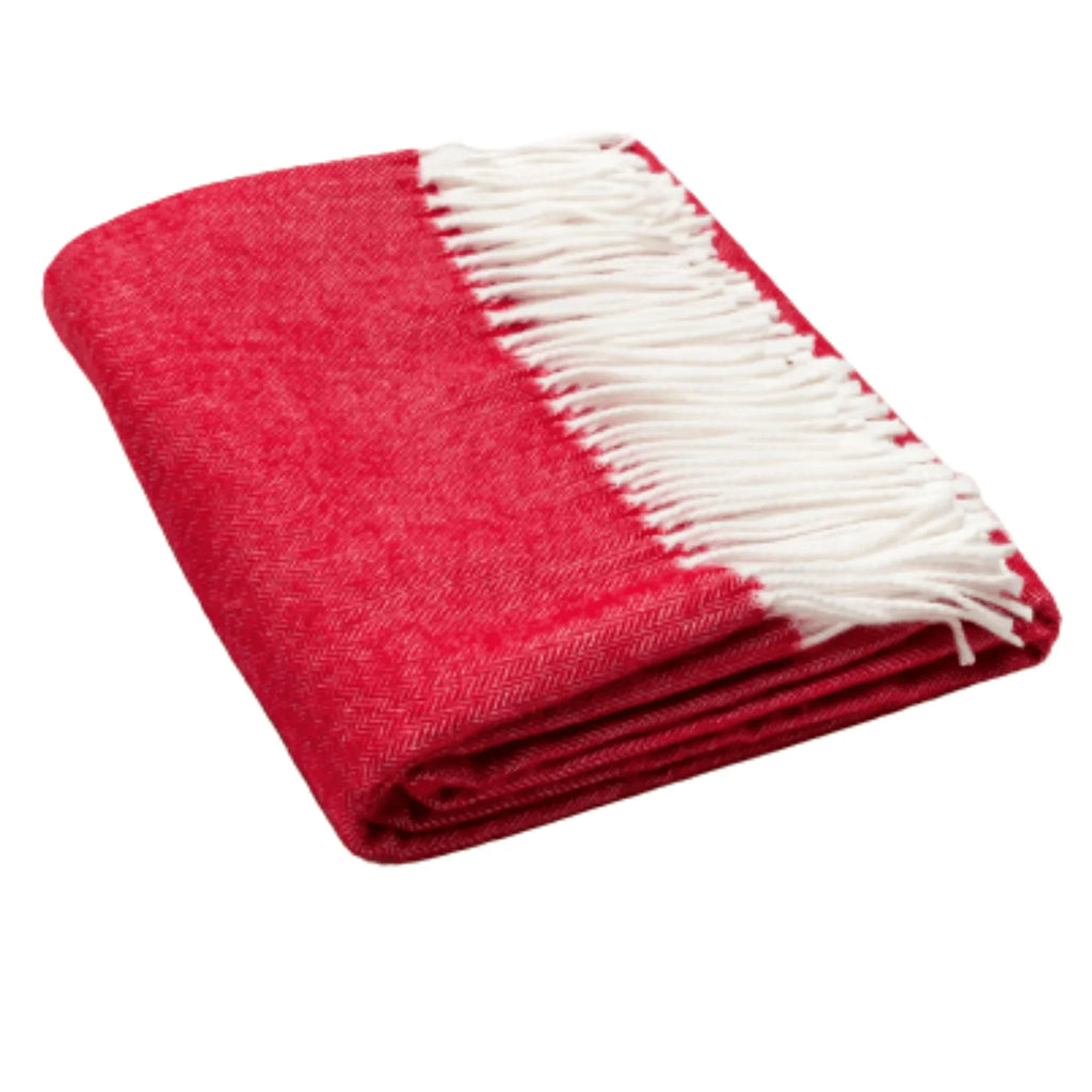 Fringed Herringbone Throw - Throw Blankets - The Well Appointed House