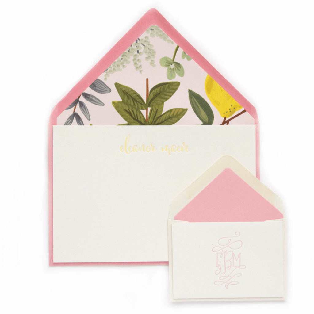 Fruits and Flowers Design 37 Personalized Letterpress Note & Enclosure Cards - Stationery - The Well Appointed House