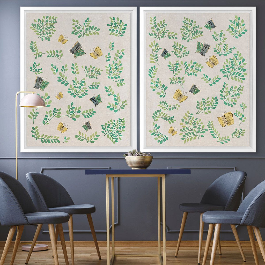 French Tribute Collection, Leaves & Butterflies 2, Wall Art - The Well Appointed House