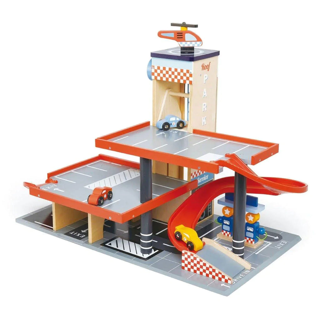 Garage & Service Station Transportation Wooden Playset - Little Loves Pretend Play - The Well Appointed House