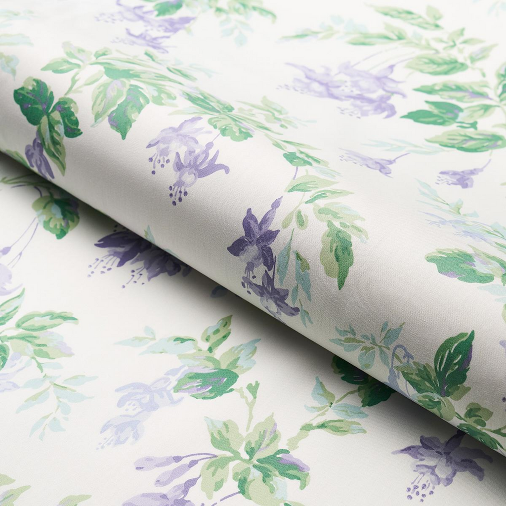 Lavender Garden Gate Floral Print Fabric - The Well Appointed House