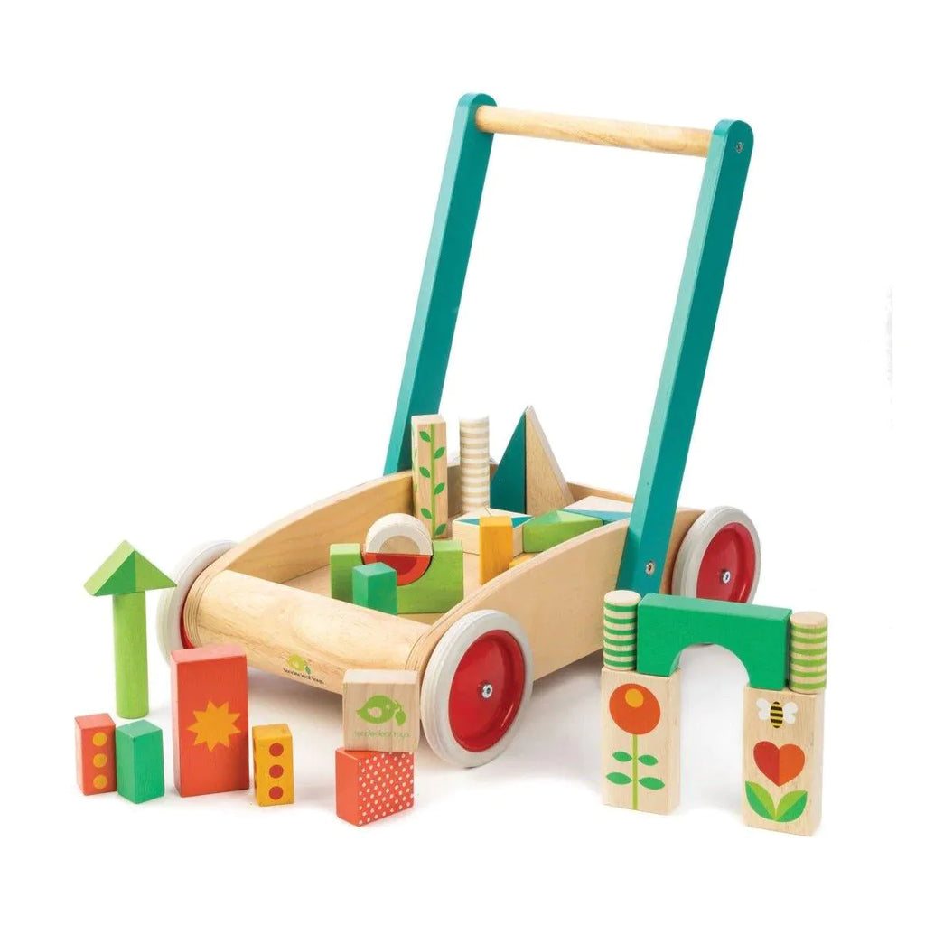 Garden Theme Walker Wagon Wooden Push Toy - Little Loves Walkers Wagons & Push Toys - The Well Appointed House
