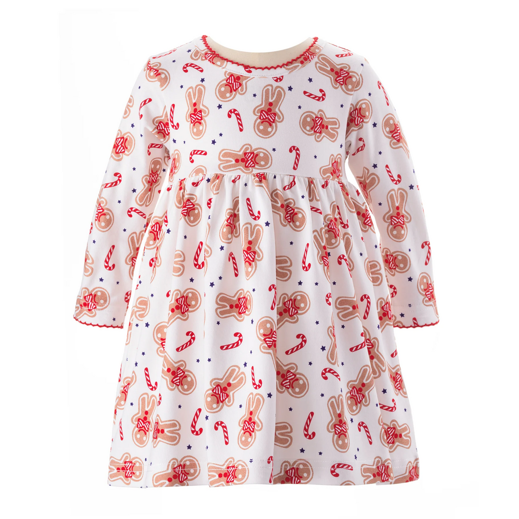 Rachel Riley Baby Girl Gingerbread Jersey Dress - The Well Appointed House