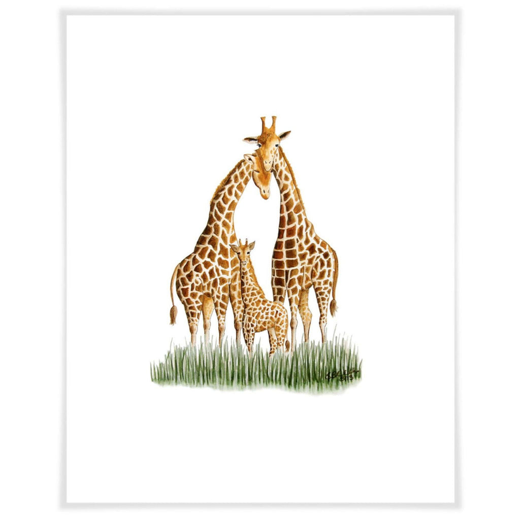 Giraffe Family Paper Art Print - Little Loves Art - The Well Appointed House