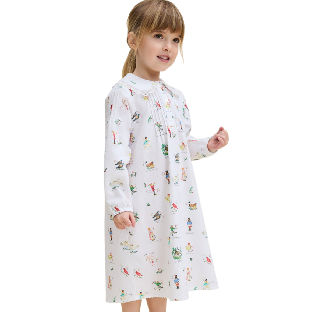 Girl's Twill Lola Nightgown in 12 Days of Christmas - The Well Appointed House 