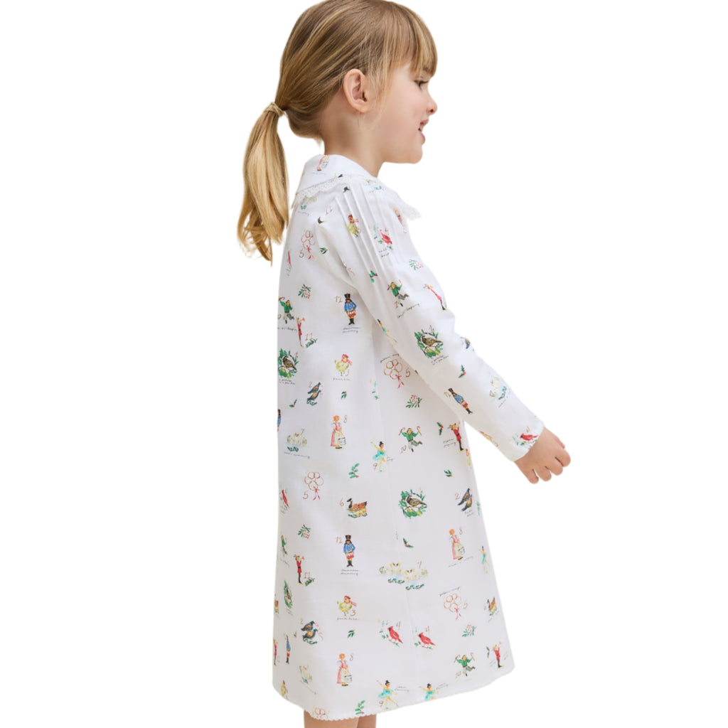 Girl's Twill Lola Nightgown in 12 Days of Christmas - The Well Appointed House 