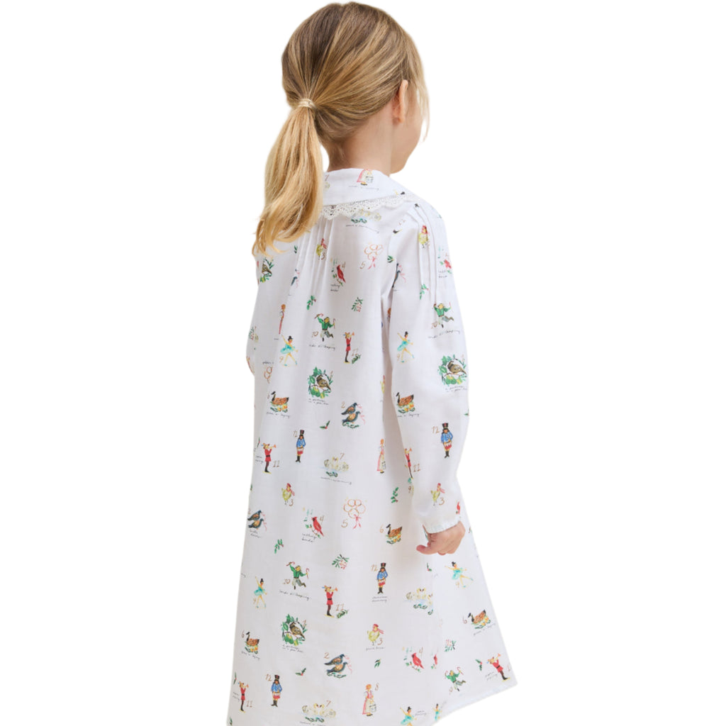 Girl's Twill Lola Nightgown in 12 Days of Christmas - The Well Appointed House 