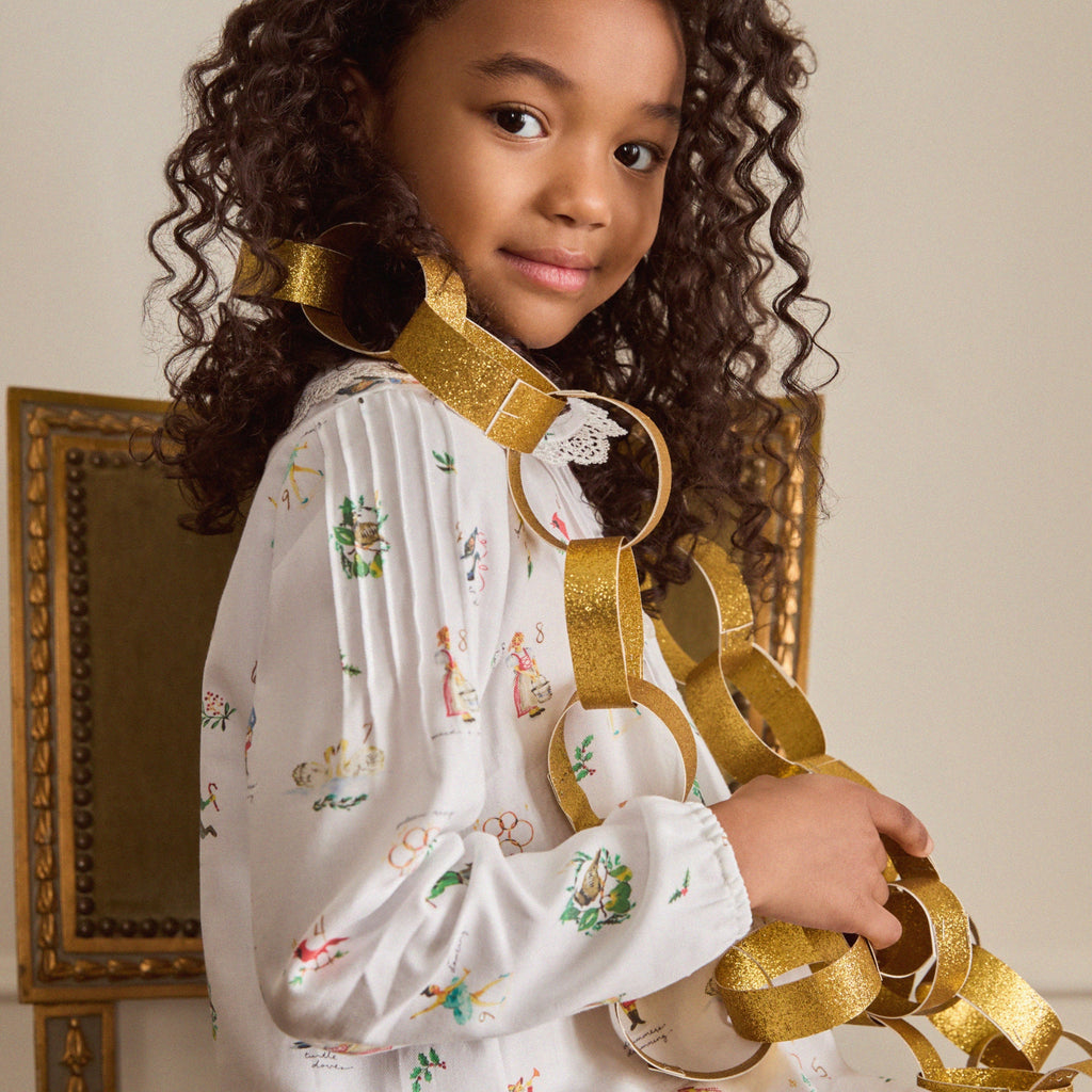 Girl's Twill Lola Nightgown in 12 Days of Christmas - The Well Appointed House 