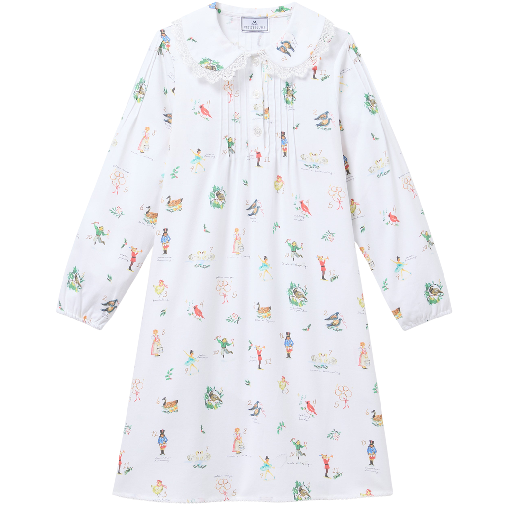 Girl's Twill Lola Nightgown in 12 Days of Christmas - The Well Appointed House 