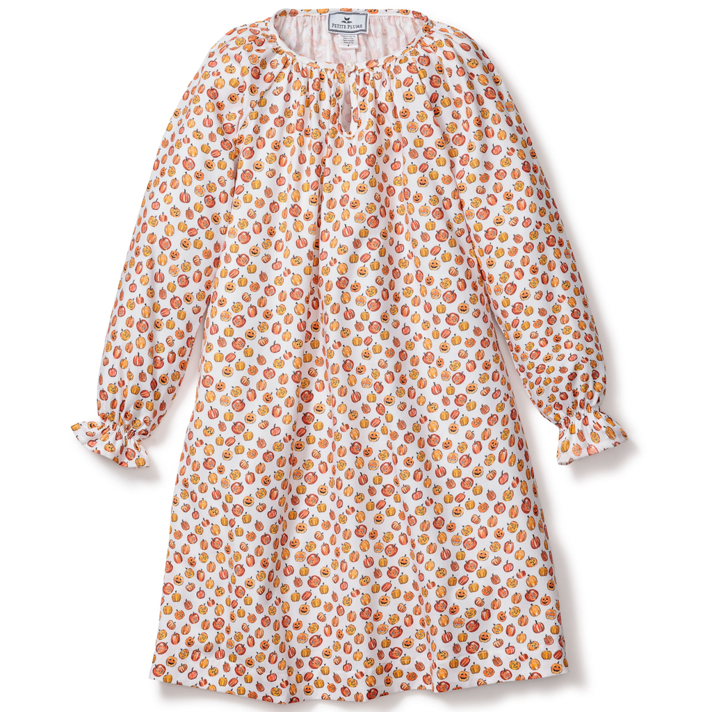 Girl's Twill Delphine Nightgown in Pumpkin Patch - The Well Appointed House 