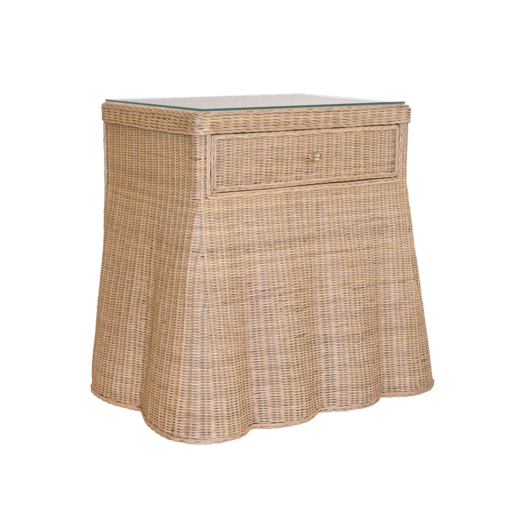 Giselle One Drawer Rattan Side Table - The Well Appointed House