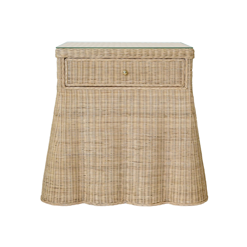 Giselle One Drawer Rattan Side Table - The Well Appointed House