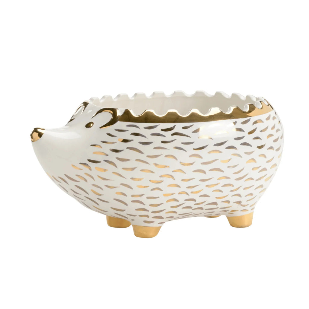 Gold & White Hedgehog Bowl - Decorative Bowls - The Well Appointed House