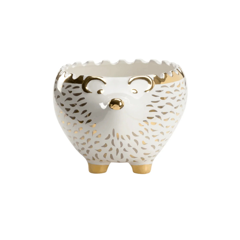 Gold & White Hedgehog Bowl - Decorative Bowls - The Well Appointed House
