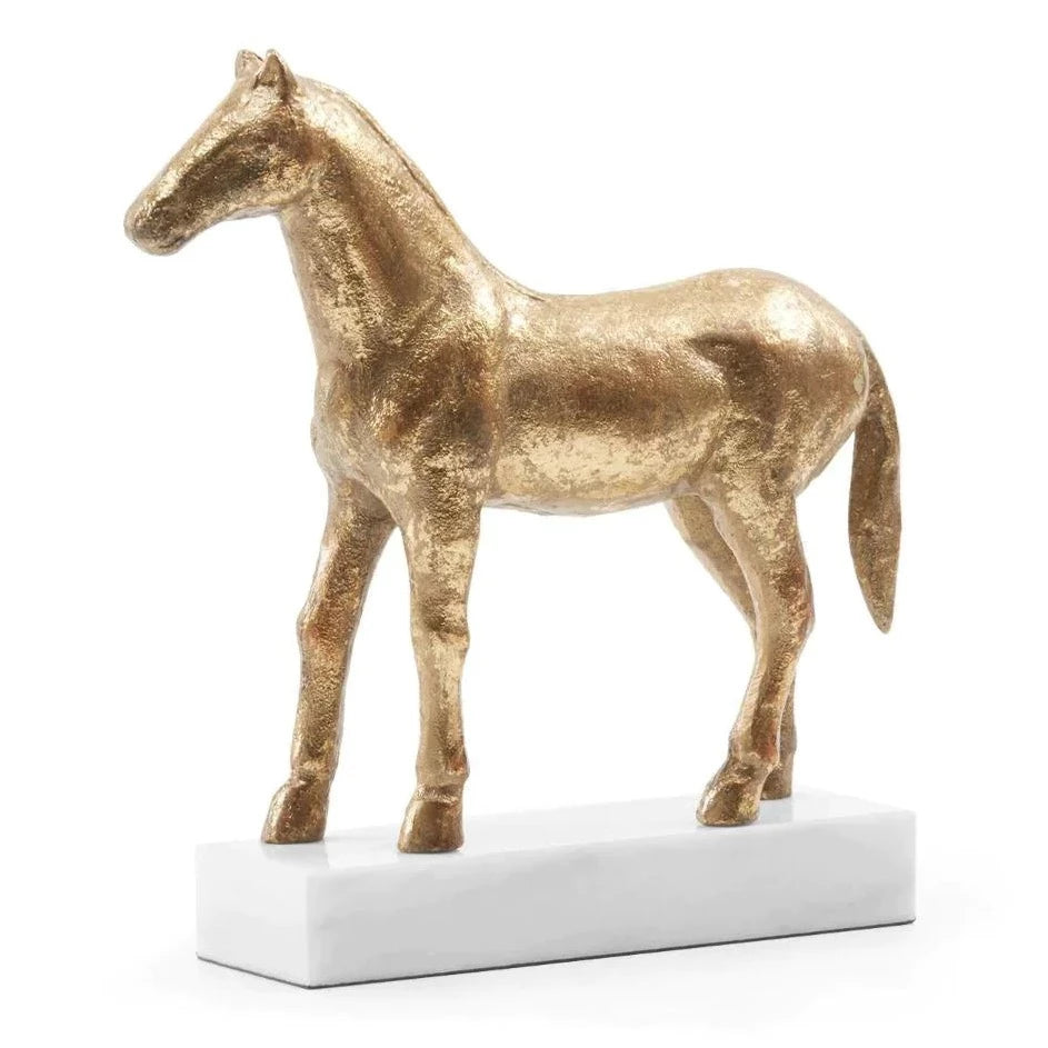 Gold Leaf Palfrey Horse Statue - Decorative Objects - The Well Appointed House