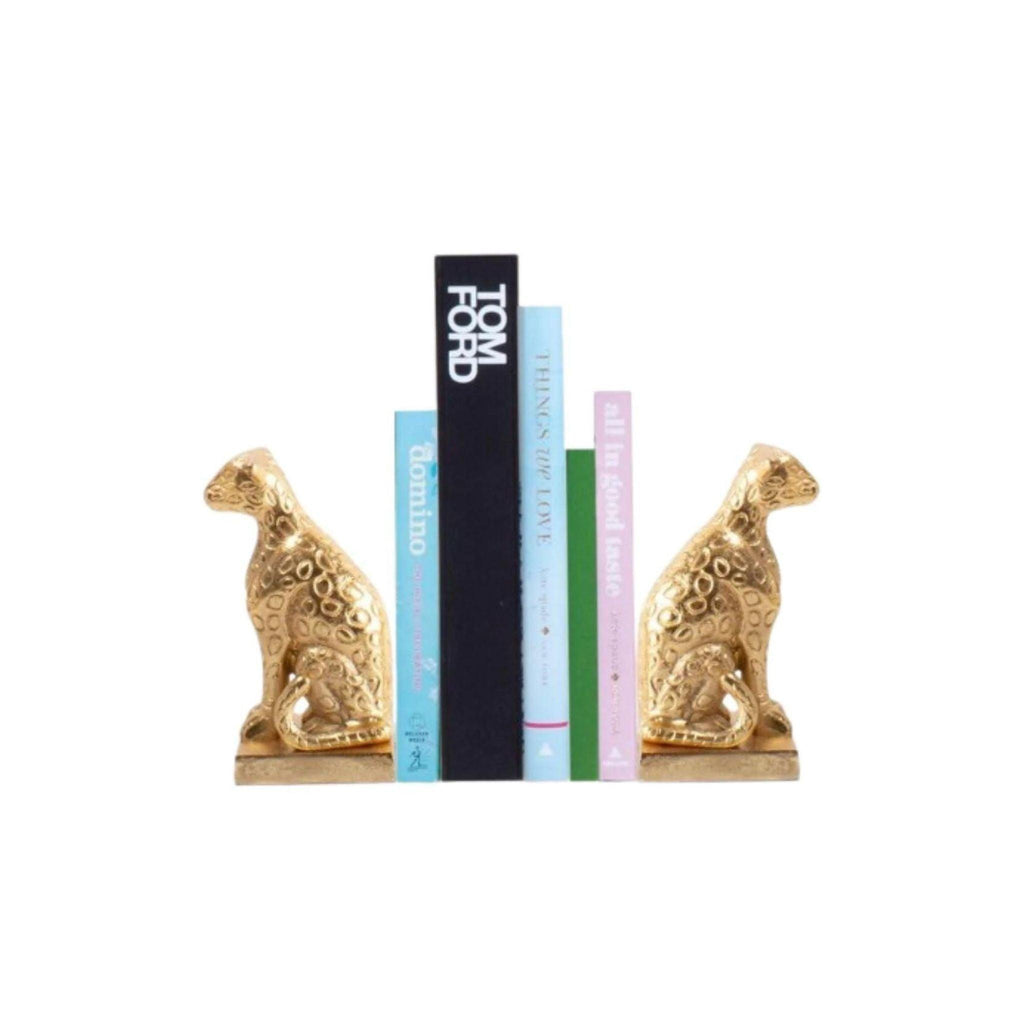 Gold Leopard Bookends - Decorative Objects - The Well Appointed House