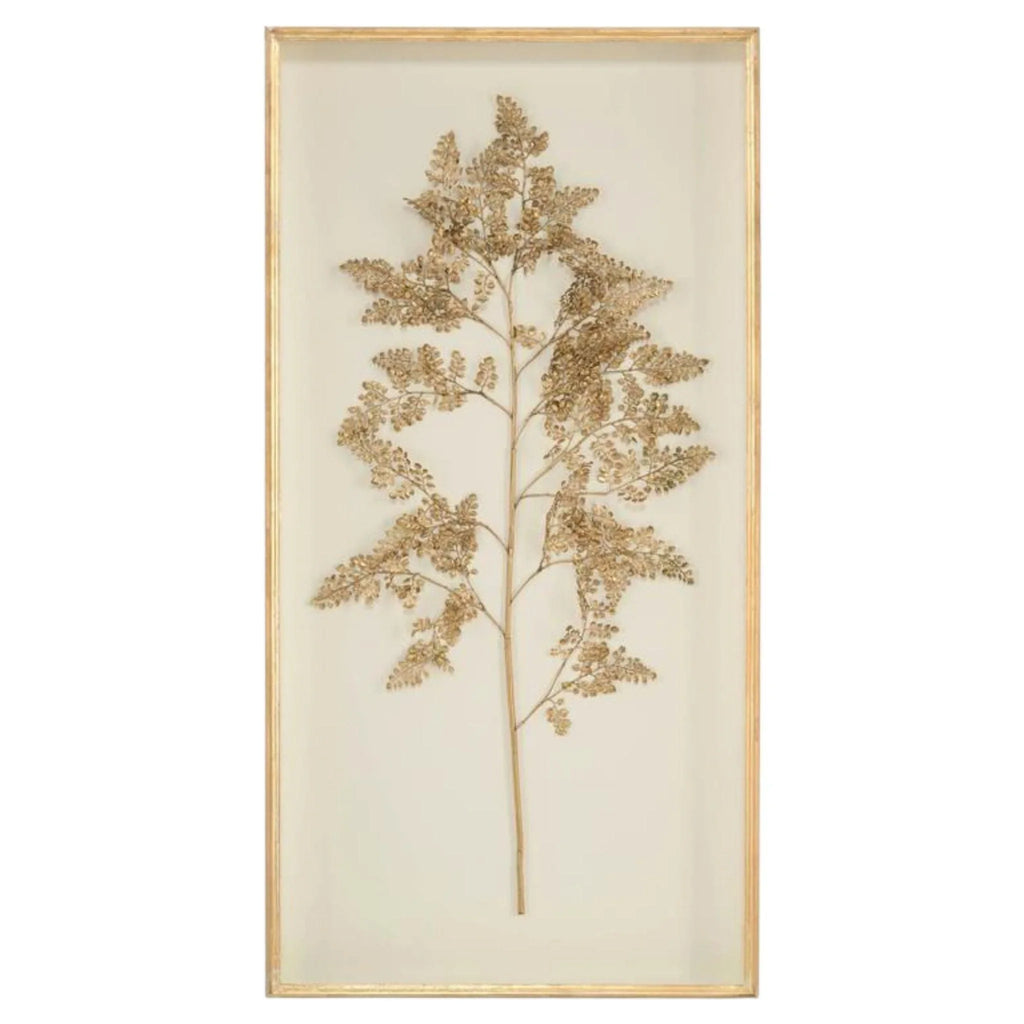 Golden Fern on Ivory II Framed Wall Art - Paintings - The Well Appointed House