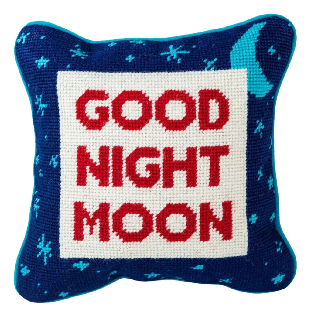 Good Night Moon Needlepoint Decorative Throw Pillow - Pillows - The Well Appointed House