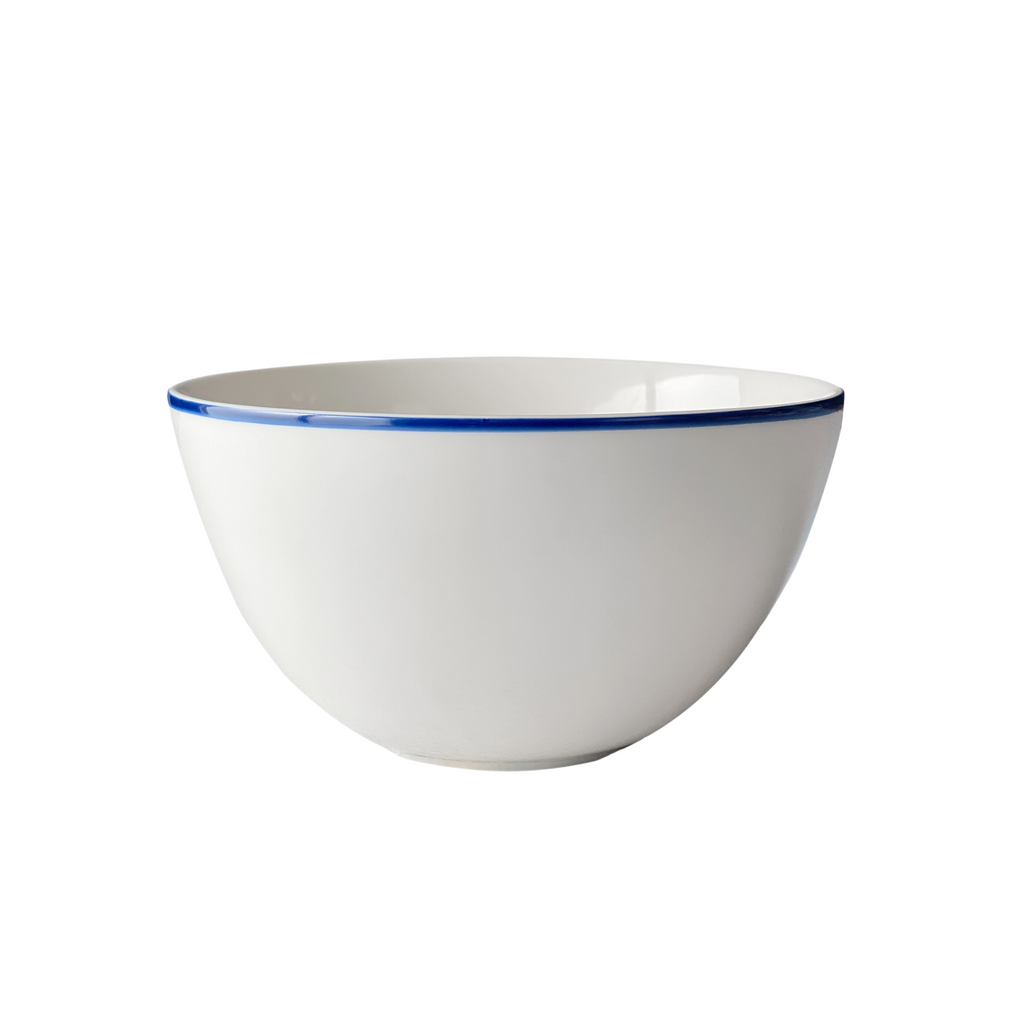 Tall White & Blue Grace Cereal Bowl - The Well Appointed House
