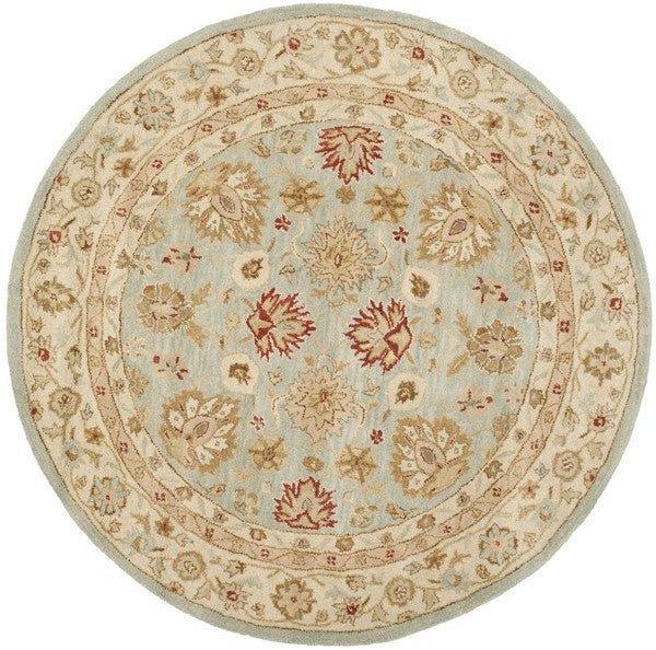 Gray Blue & Beige Hand Tufted Floral Area Rug - Rugs - The Well Appointed House