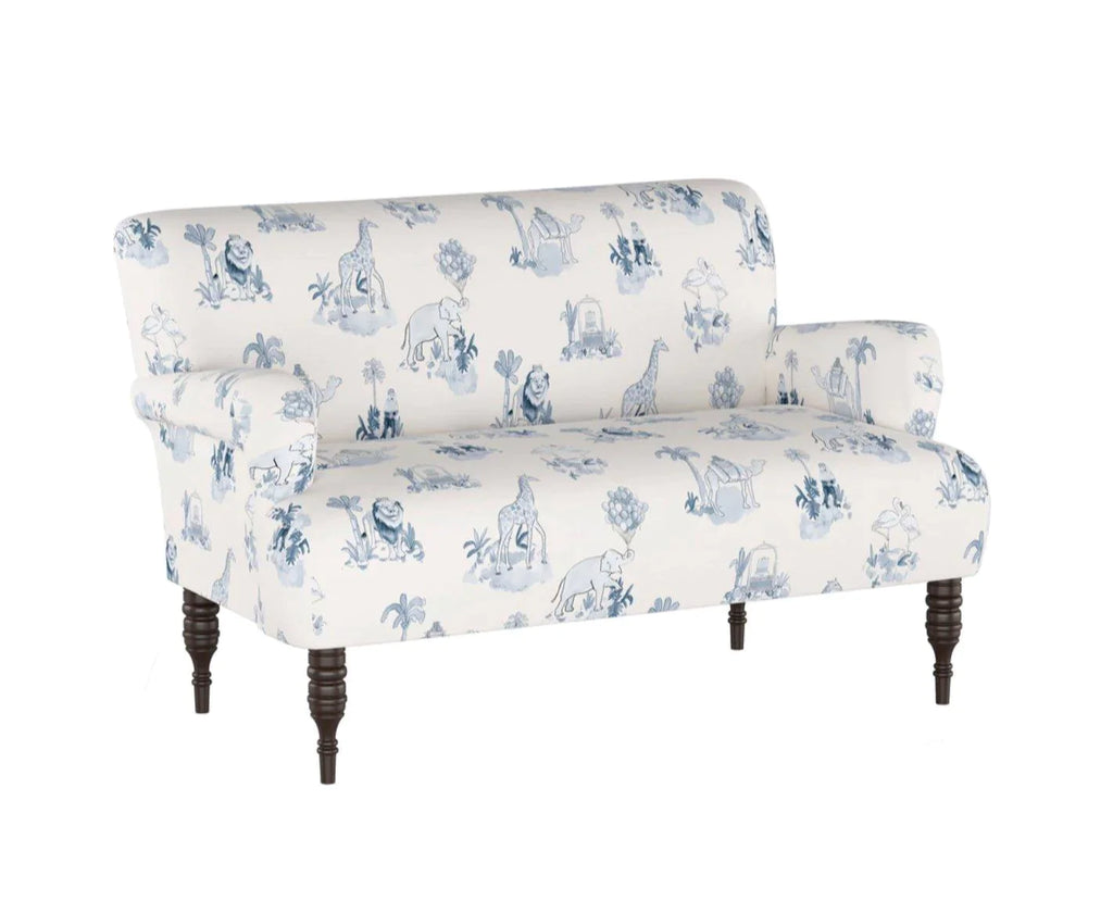 Gray Malin For Cloth & Co. Blue Toile Settee - Little Loves Accent Chairs & Stools - The Well Appointed House
