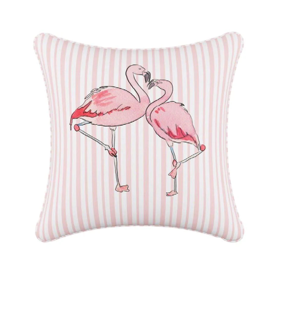 Gray Malin For Cloth & Co. Flamingo Stripe Pink Throw Pillow - Little Loves Pillows - The Well Appointed House
