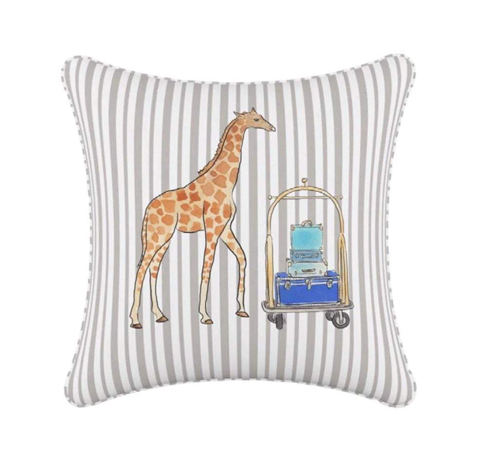 Gray Malin For Cloth & Co. Giraffe Stripe Grey Throw Pillow - Little Loves Pillows - The Well Appointed House