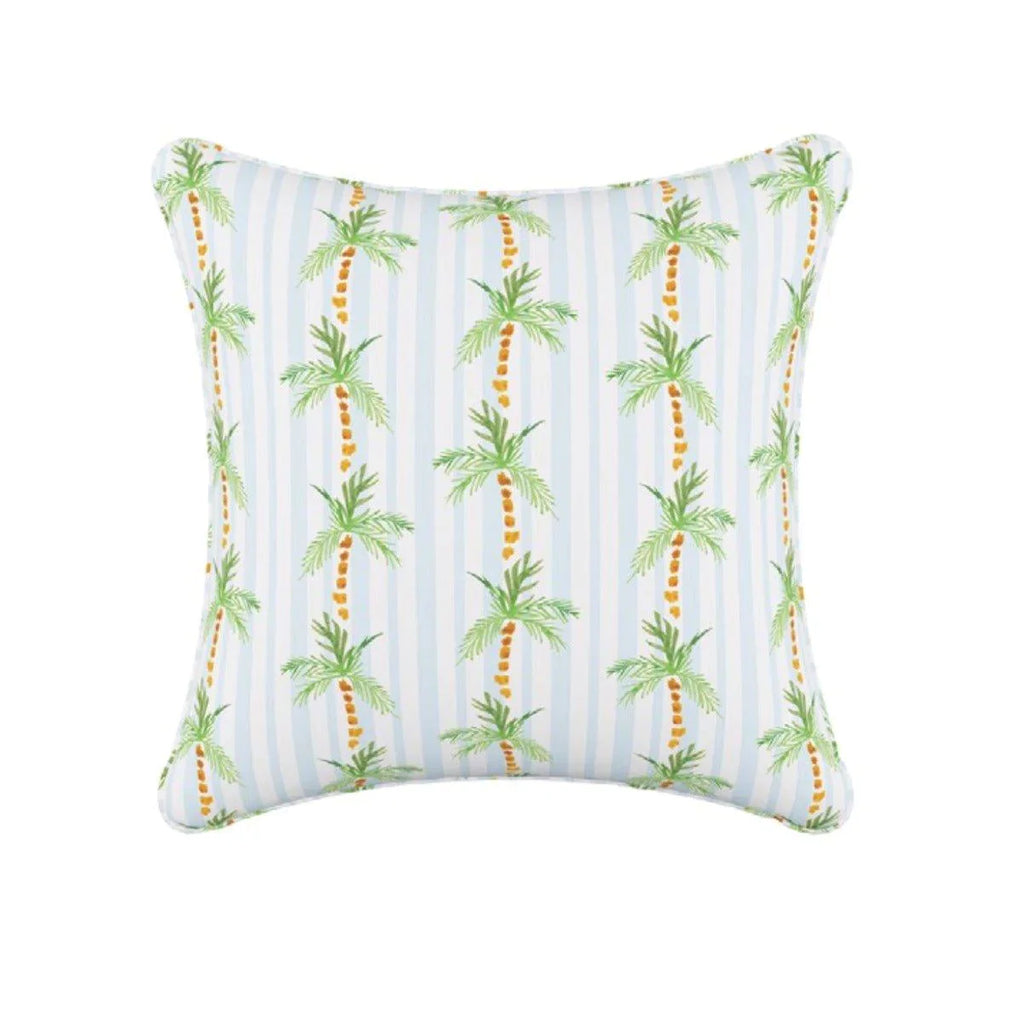 Gray Malin For Cloth & Co. Palm Tree Stripe Blue Throw Pillow - Little Loves Pillows - The Well Appointed House