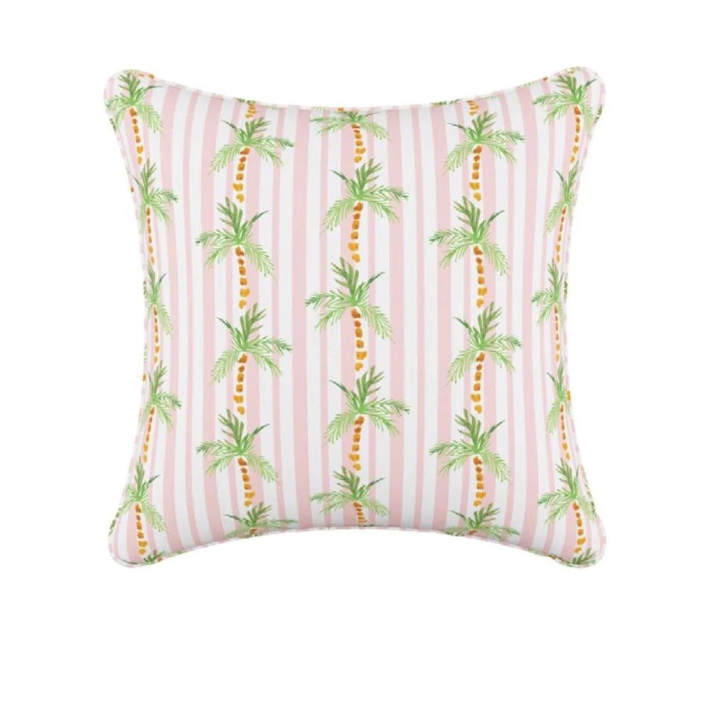 Gray Malin For Cloth & Co. Palm Tree Stripe Pink Throw Pillow - Little Loves Pillows - The Well Appointed House