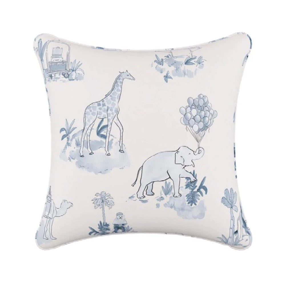 Gray Malin For Cloth & Co. Toile Blue Throw Pillow - Little Loves Pillows - The Well Appointed House