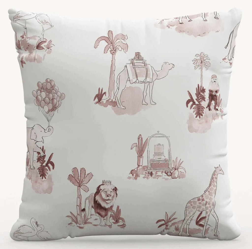 Gray Malin For Cloth & Co. Toile Pink Throw Pillow - Little Loves Pillows - The Well Appointed House
