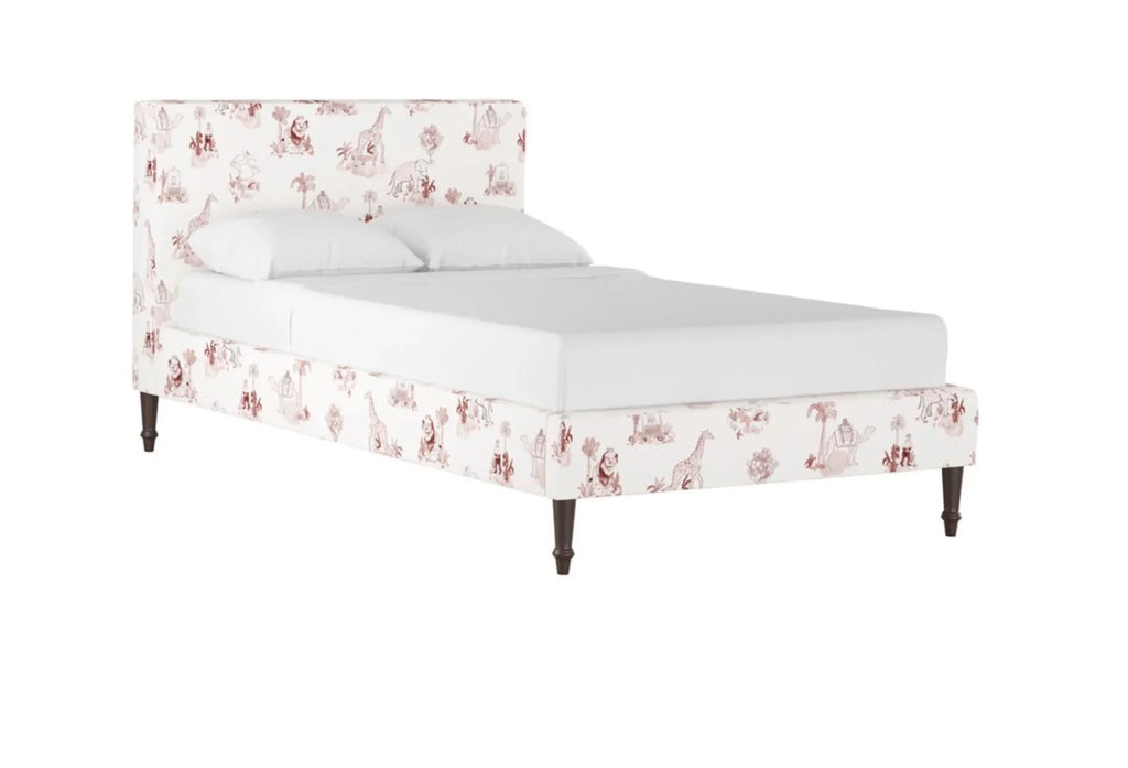Gray Malin for Cloth & Company Toile Pink Kids Platform Bed - Little Loves Beds & Headboards - The Well Appointed House