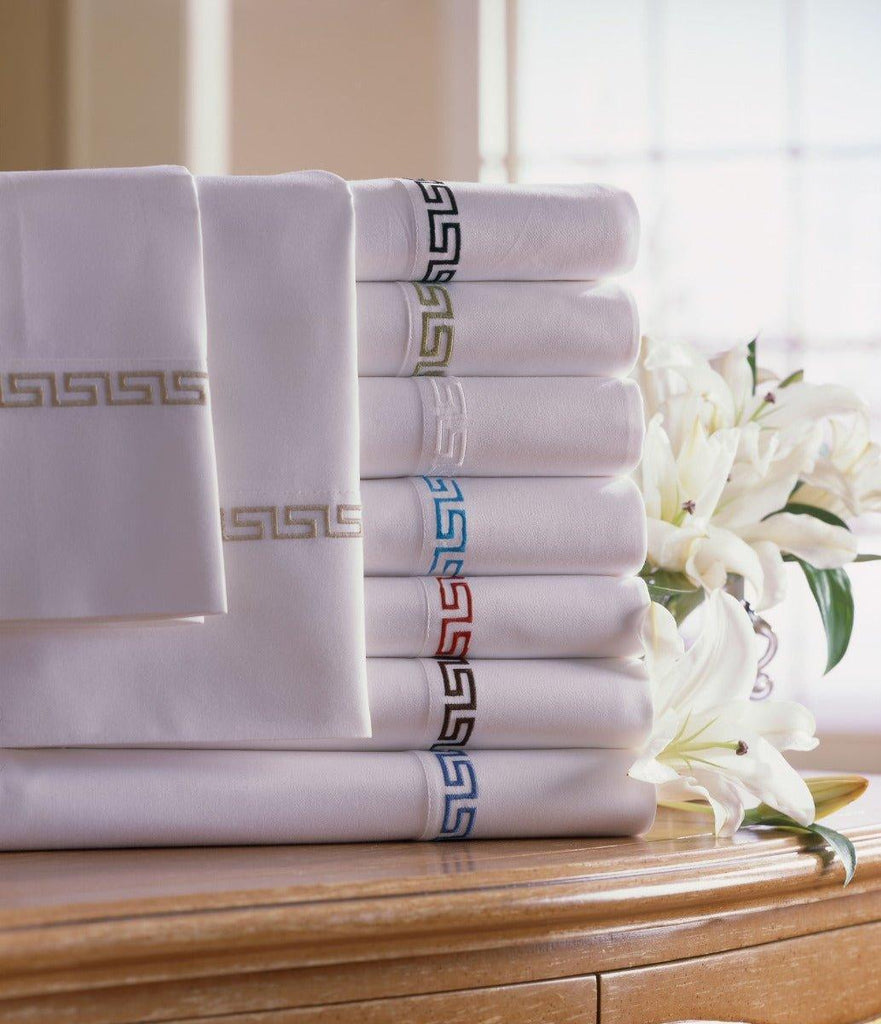 Greek Key Embroidered Design Sheet Sets - Sheet Sets - The Well Appointed House