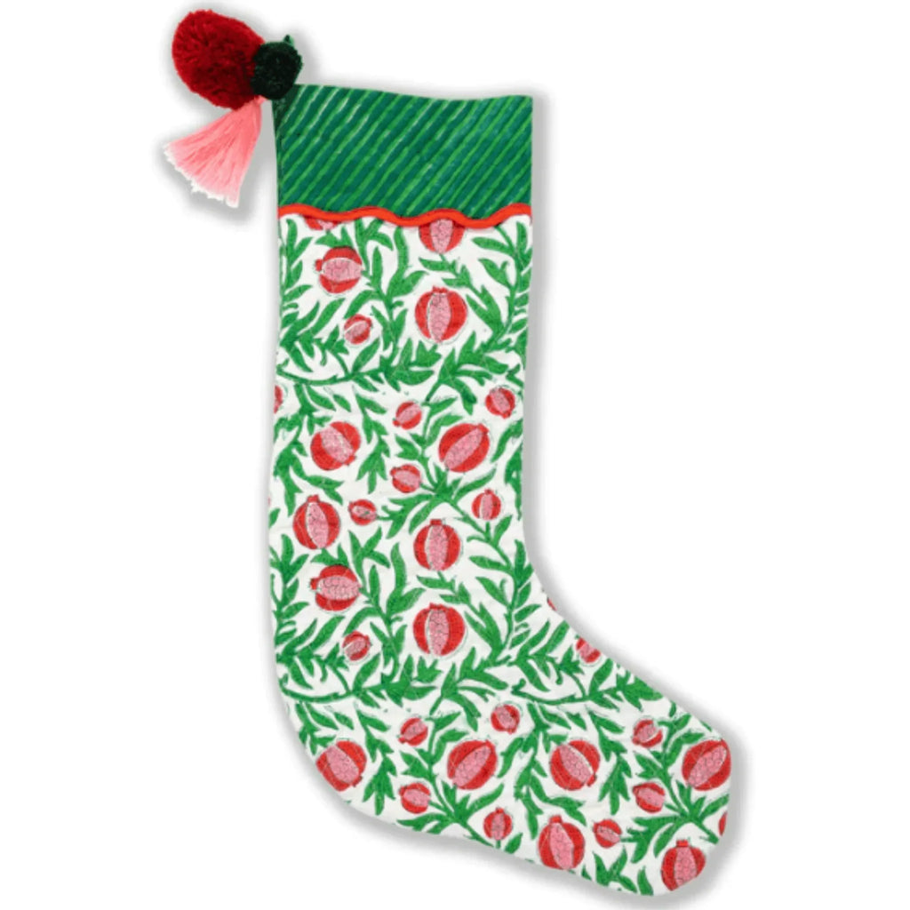 Green & Red Winter Gala Christmas Tree Stocking - BARGAIN BASEMENT ITEM - Bargain Basement - The Well Appointed House