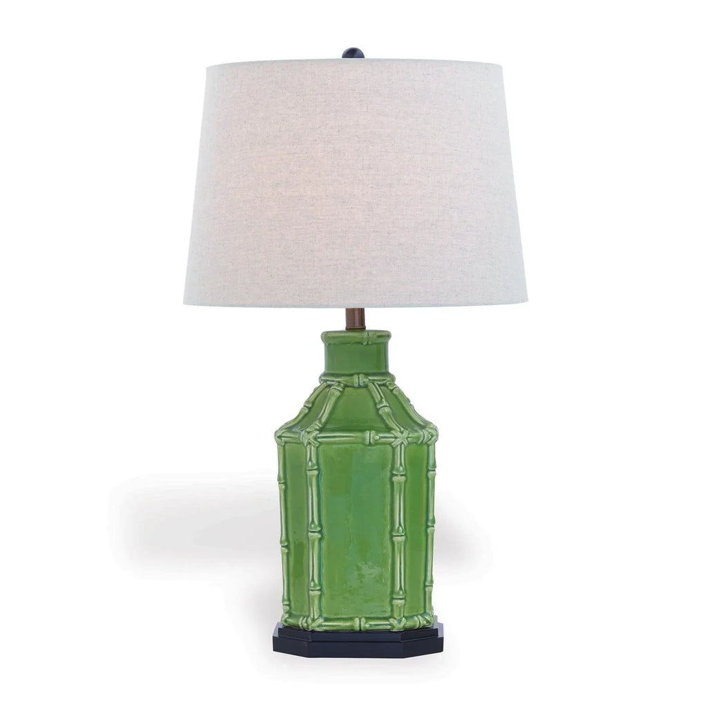 Green Bamboo Caged Table Lamp - Table Lamps - The Well Appointed House