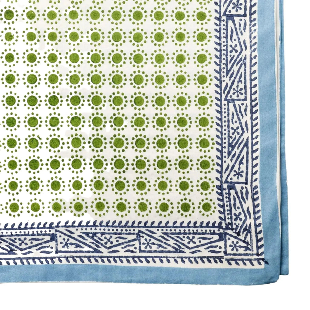 Green Dot Print Tablecloth - Tablecloths - The Well Appointed House
