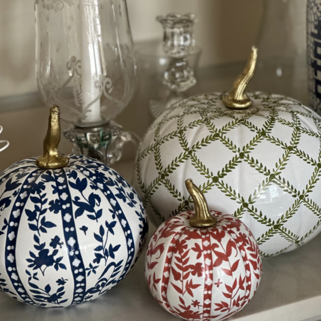 Green Trellis Design Pumpkin - The Well Appointed House 