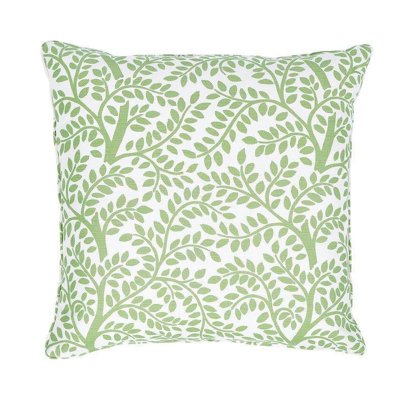 Green Vining Temple Garden 22" Throw Pillow - Pillows - The Well Appointed House